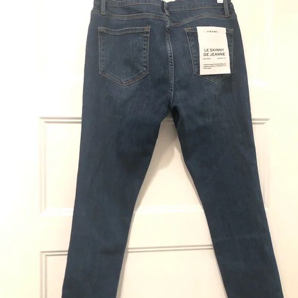Frame Le Skinny De Jeanne Mid Rise Ankle Jeans size 32 Orlena Dark Wash - Picture 3 of 8